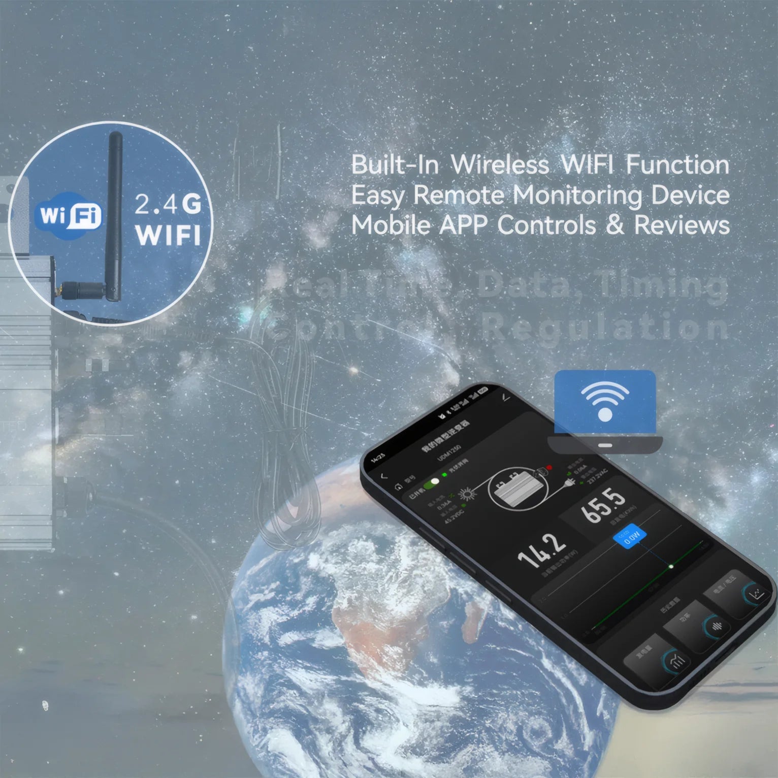 POWLSOJX Dual Input Solar Inverter 1000W/1250W - PV + Battery, 180-265V Grid-Connected with Zero Export, Smart App Control