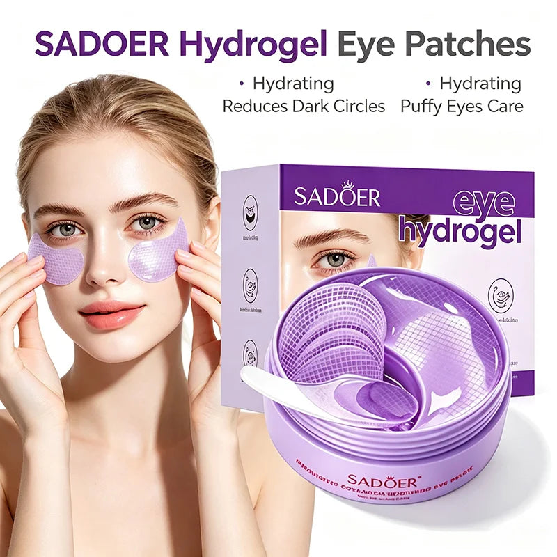 60pcs SADOER Probiotic Collagen Eye Mask Anti-aging Hydration Nourish Eye Skin Anti Dark Circles Smooth Fine Lines Eye Care