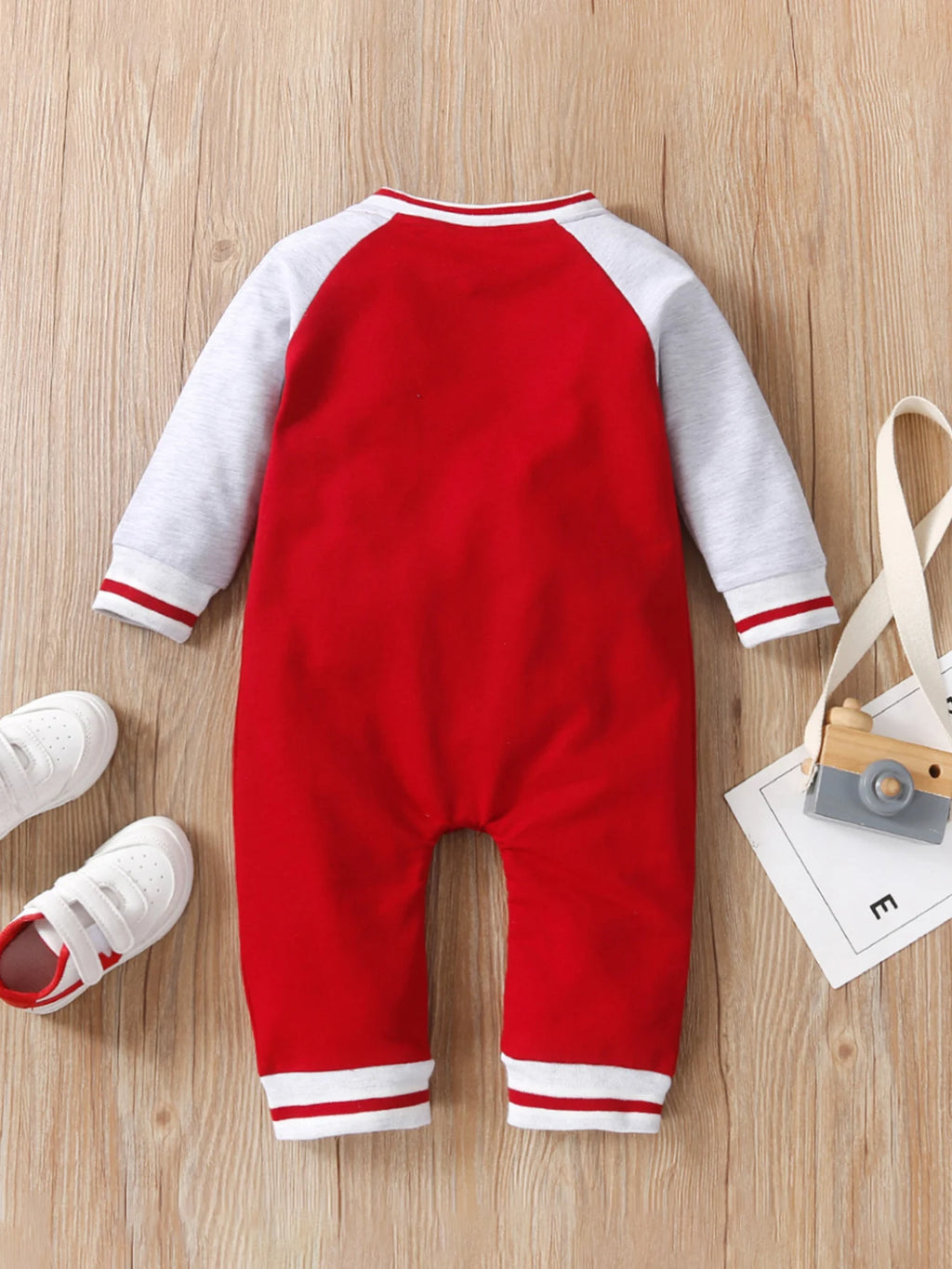 Cute Personalized Baby Boy Jumpsuit Fashionable Letter Print Long Sleeved Round Neck Comfortable Clothing for Infants