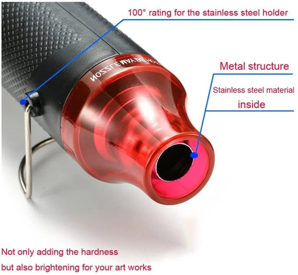 300W Hot Air Gun Portable Mini Heater for DIY Craft Embossing Shrink Wrapping PVC Multi Function Handheld Electrical Heat Tool