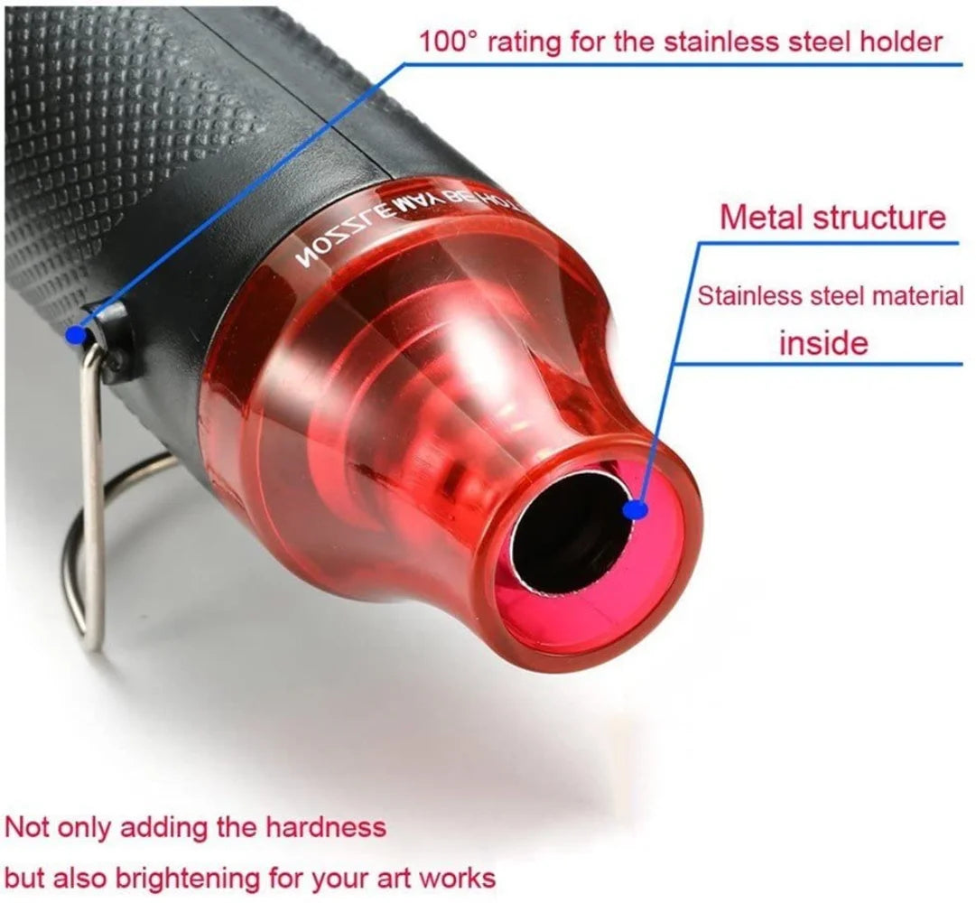 300W Hot Air Gun Portable Mini Heater for DIY Craft Embossing Shrink Wrapping PVC Multi Function Handheld Electrical Heat Tool