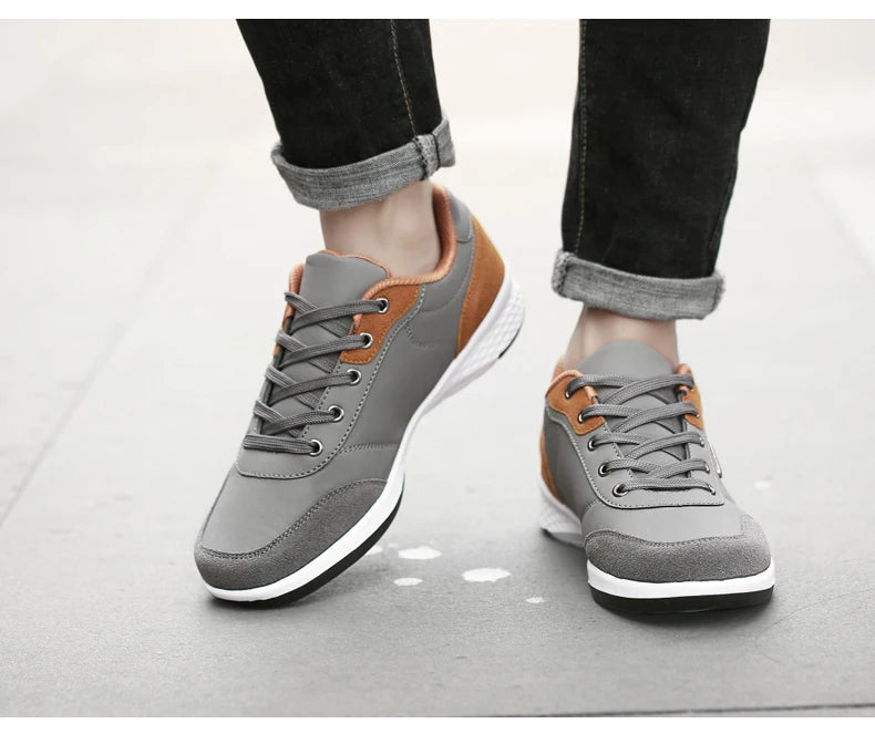 Men Shoes Sneakers PU Leather Trend Casual Shoes Fashion Breathable Leisure Male Sneakers Non-Slip Footwear Men Vulcanized Shoes