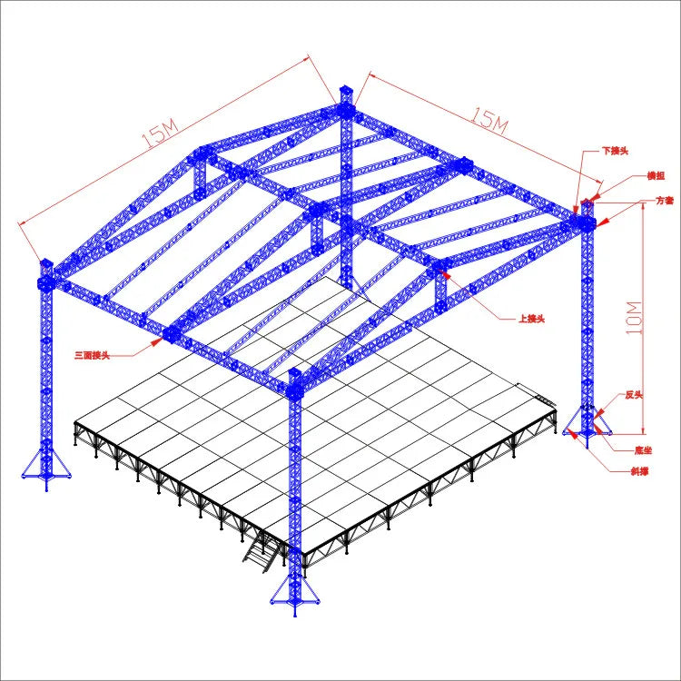 【Direct Factory Sale】Quick Install Small Lighting Booth With Stage For Sale