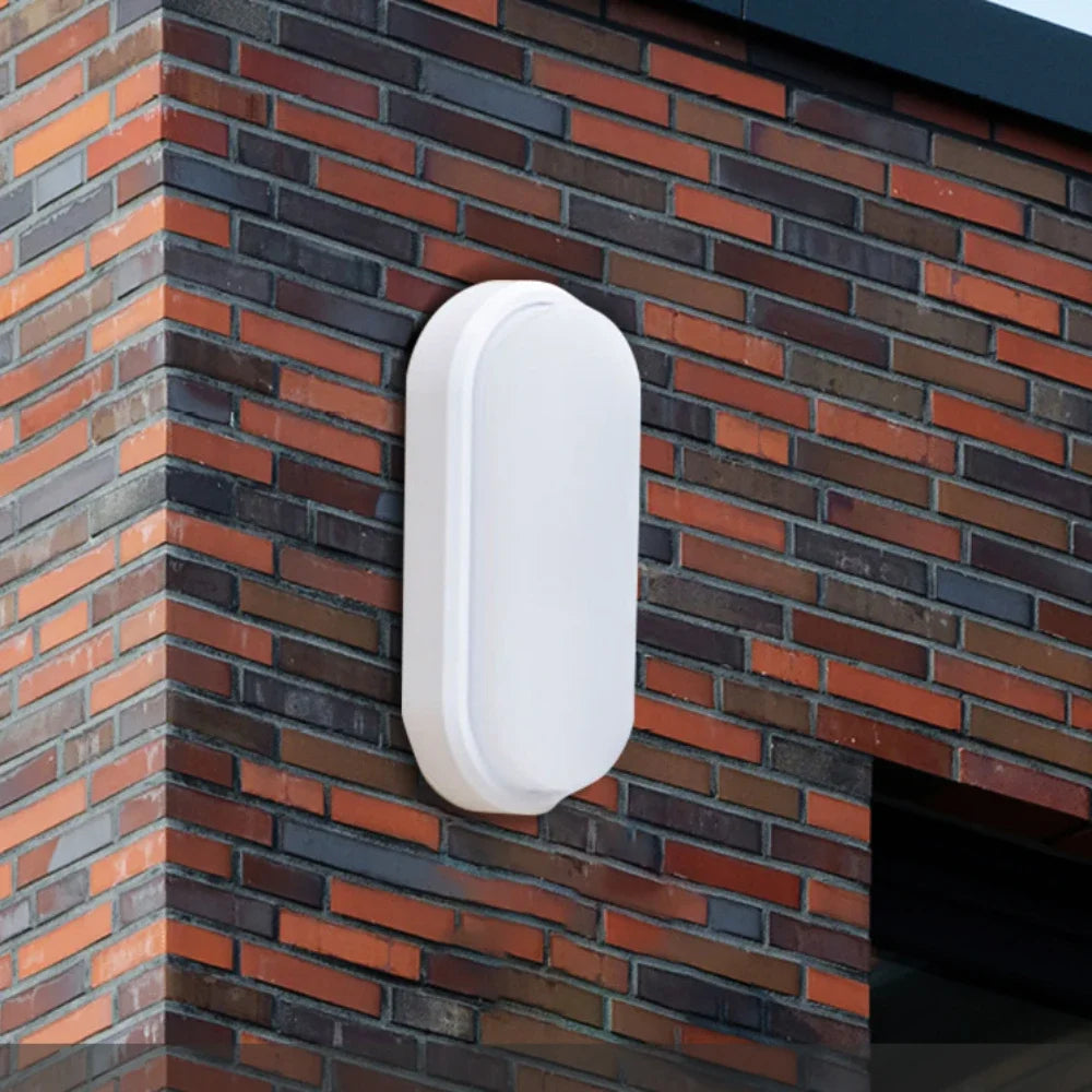 Oval Wall Lighting 12W Modern LED Outdoor Surface Mounted Waterproof Bathroom Porch Wall Sconce Aisle