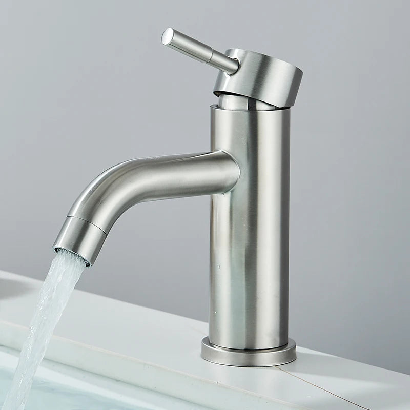 2026 New Matte Black Bathroom Basin Faucet Single Lever Sink Faucets Hot and Cold Water Mixer Tap Deck Mounted Single Hole Crane