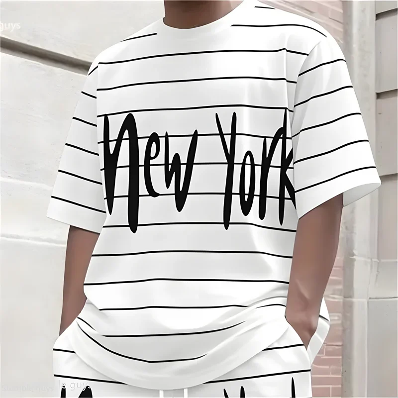 Summer Men's Large Size Streetwear T-Shirt Anime Graphic Loose Short Sleeve Breathable Lightweight Oversized Tops