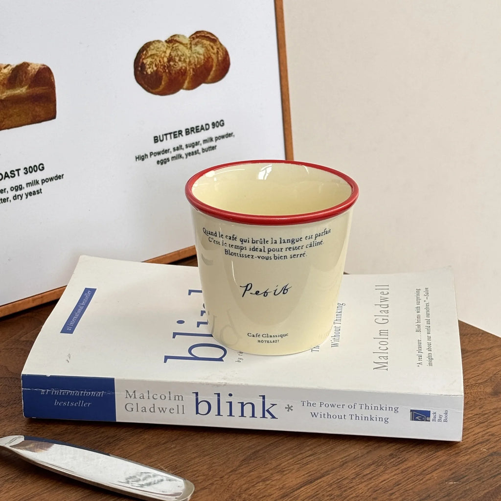 Paper  Shaped Coffee  Retro Mug Hand-held Colorful Letter Ceramic Cup Breakfast Milk Cup
