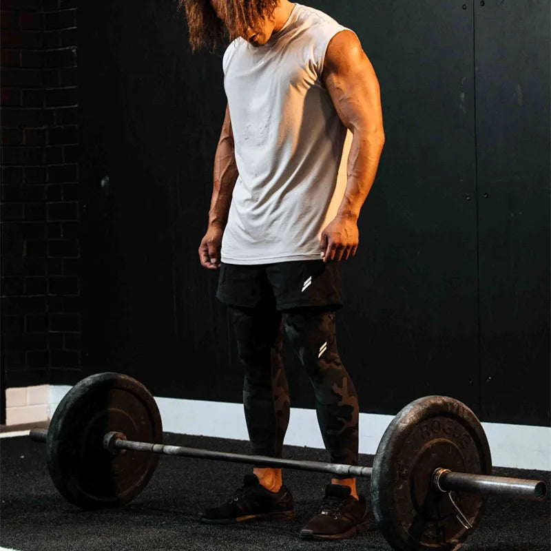 Summer Fitness Sports Tank Top Men's Breathable Loose Fit Training Sleeveless T-shirt Quick Drying vest male Fitness Clothing