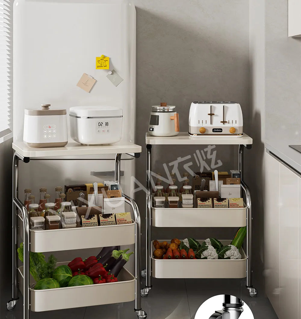 Kitchen Islands And Carts Trolley Rack Mobile Multi Functional Household Multi Layer Storage Organizer Cart Rack Shelf Furniture