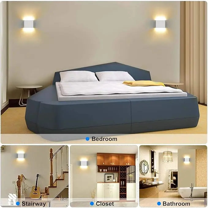 Led Wall Lighting 12W Aluminum Outdoor IP65 Waterproof Modern Indoor Wall Lamp for Bedroom Living Room Porch Garden Light