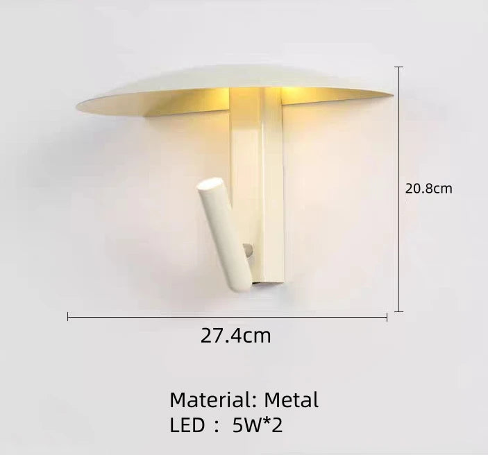 New Style Black Orange Beige Metal Wall Light With Switch 3000K Mushroom Bedroom Dining Room Shop LED Rotatable Dropshipping
