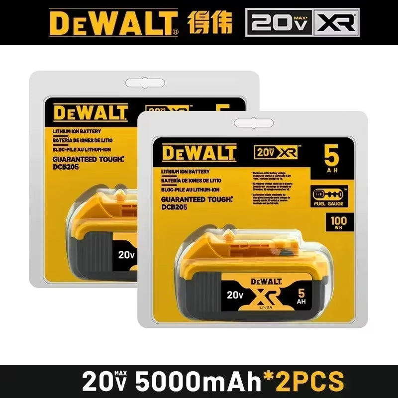 100% DEWALT Original 18V 20V 6.0AH 5Ah, DCB206, DCB205 With Fast Charging, 20V Lithium Battery, Power Tool Battery 20V Dewalt