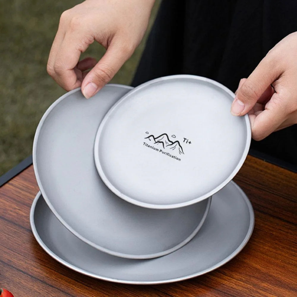Camping Plate Lightweight Camping Plate For Barbecue Home Dinnerware Round Frosted Picnic Gear Reusable Tableware