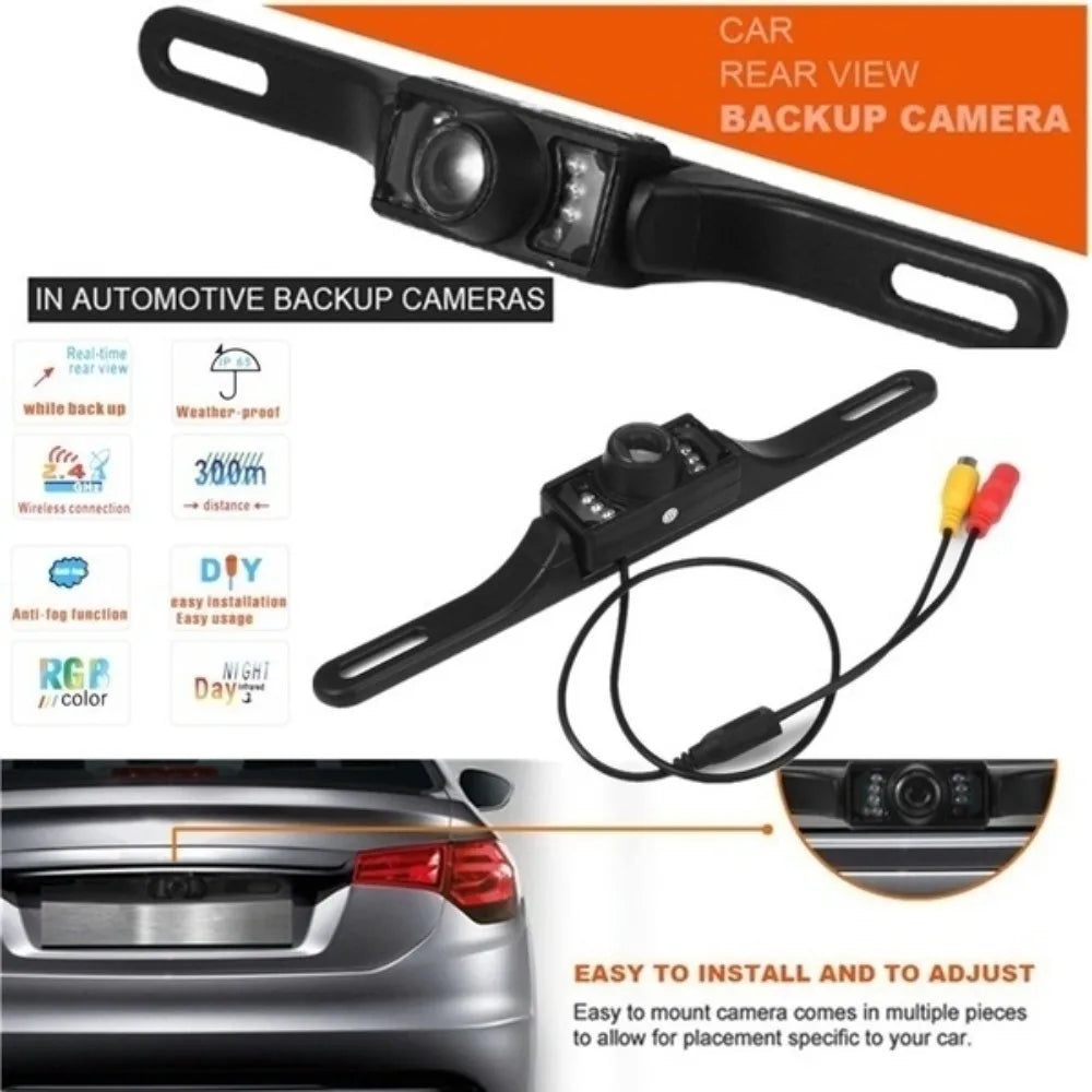 Car Rear View Backup Camera Parking Reverse Back Up Camera Waterproof CMOS 7LED