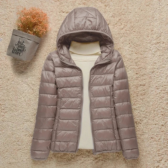 2024 New Women Thin Down Jacket White Duck Down Ultralight Jackets Autumn And Winter Warm Coats Portable Outwear