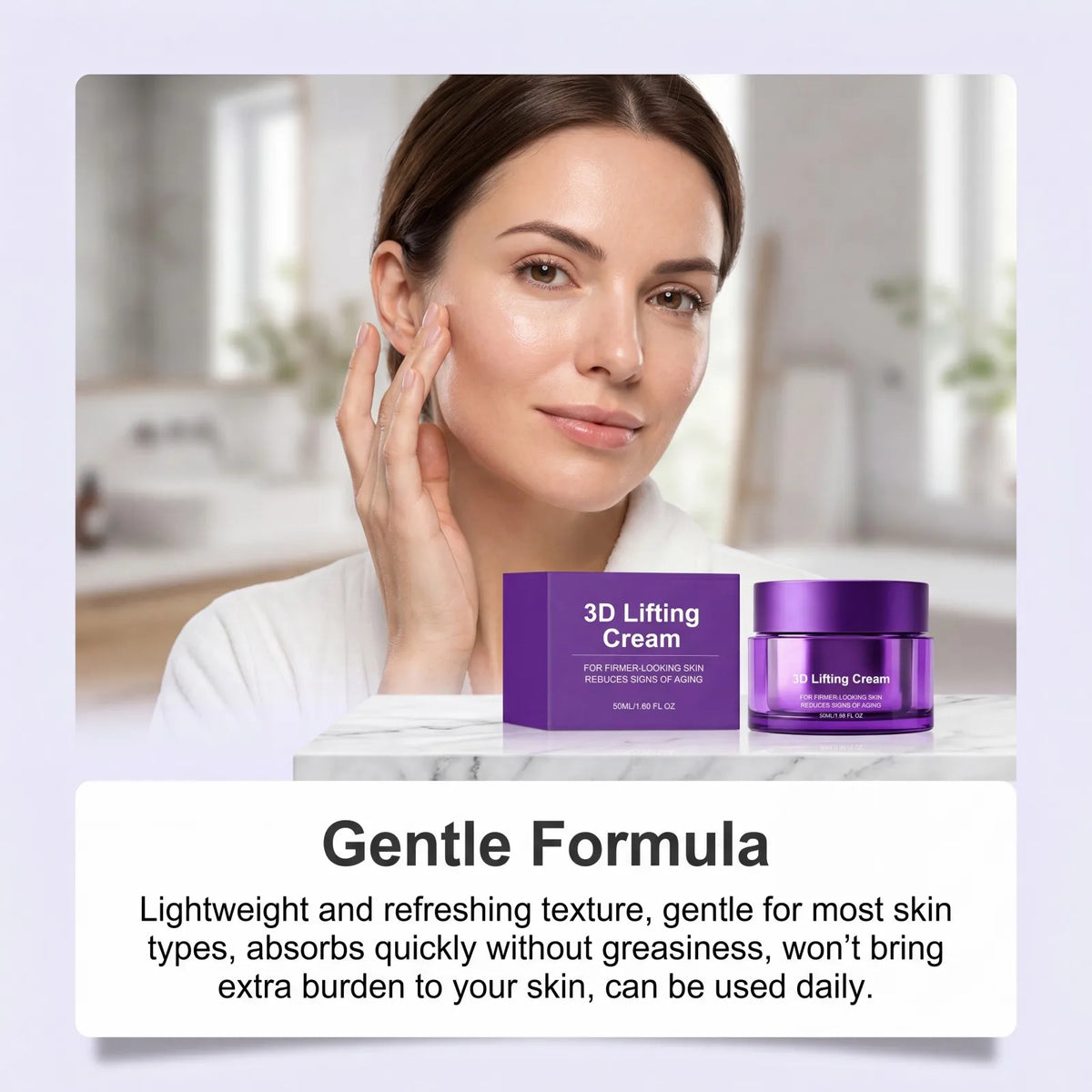 3D Lifting Face Cream Firming Contour Smooth Fine Lines Deep Hydrating Repair Moisturizer Skin Elasticity Face Care Cream 50ml