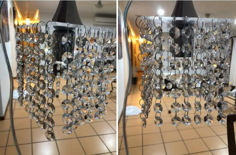 Modern simple iron crystal chandelier led lamp high quality LED lighting crystal chandeliers led E27 lustre pendant/droplight