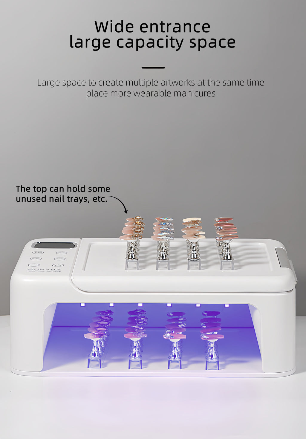 300W High-power Nail Dryer Lamp For Machine With Hand Pillow Wear 63LEDS UV LED Lamp for Press On Nail Dryer for Curing All Gel
