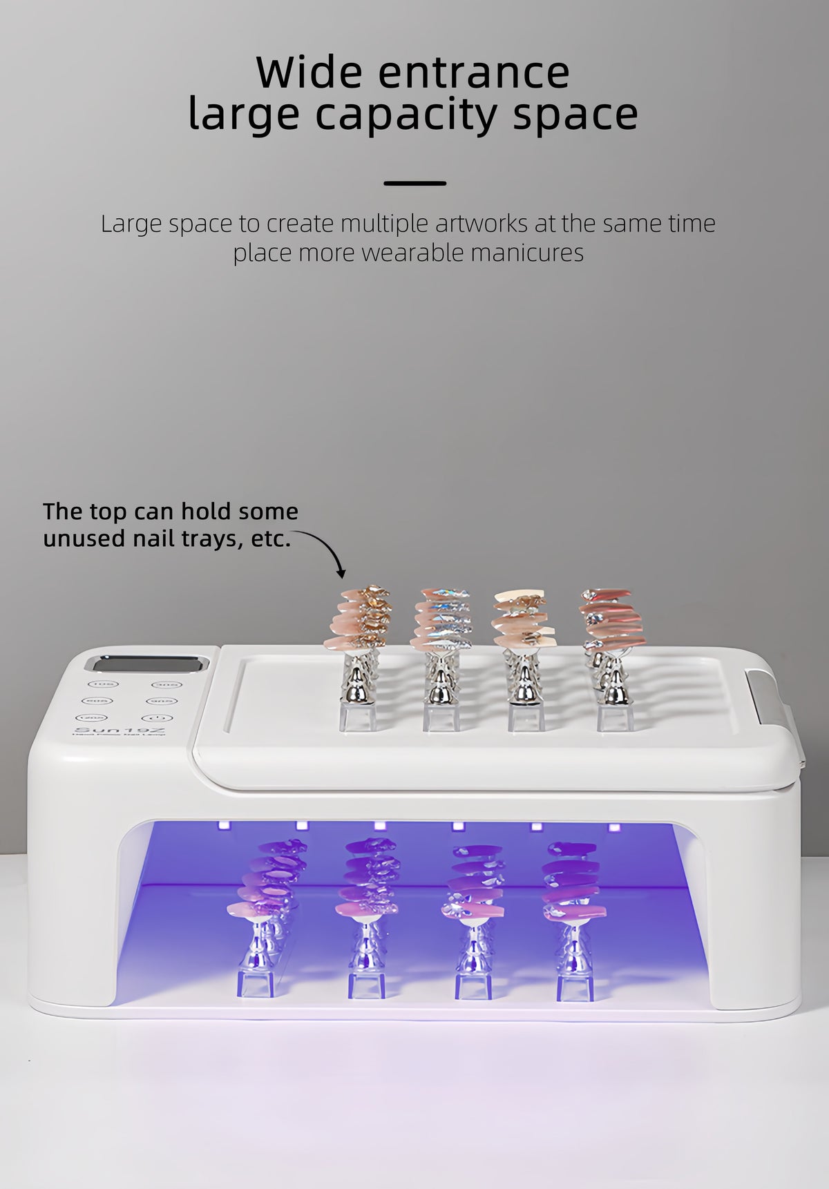 300W High-power Nail Dryer Lamp For Machine With Hand Pillow Wear 63LEDS UV LED Lamp for Press On Nail Dryer for Curing All Gel