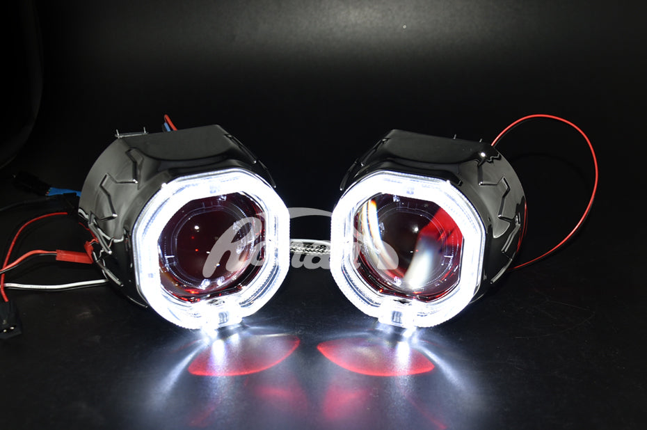 Ronan 2.5 Bixenon 8.1 Projector Lens HID Use H1 Bulb H1 H4 H7 Socket with LED Optical Angel Eyes Integration Shrouds Retrofit