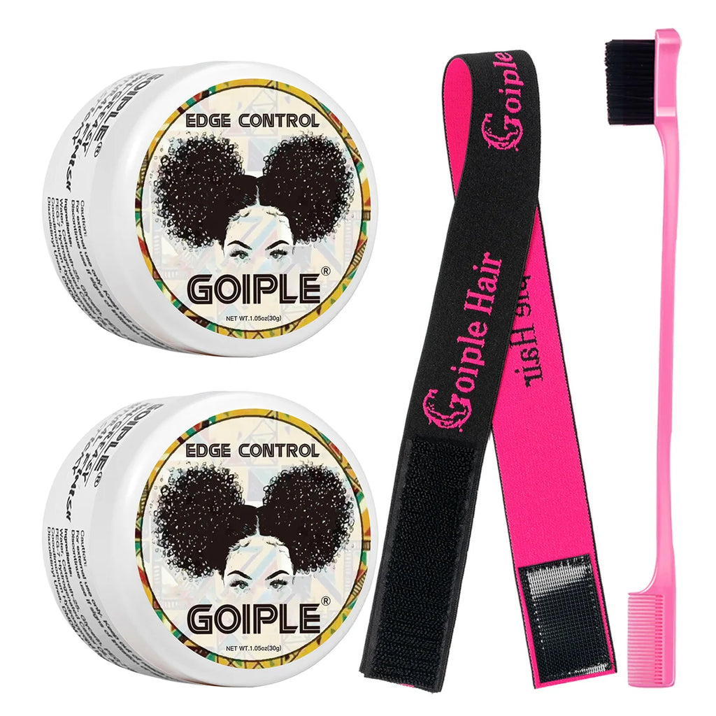30g Edge Control Gel Women and Kid Hair Finishing Styling Wax Cream Hairline Finishing Artifact with Edge Brush & Hair Band Kit