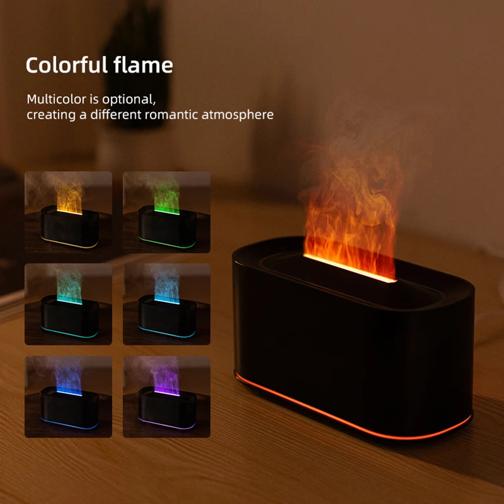 Essential Oil Diffuser,Flame Colorful Water Vapor Fire Humidifier for Aromatherapy Aroma Therapy Machine Room,Flame Diffuser