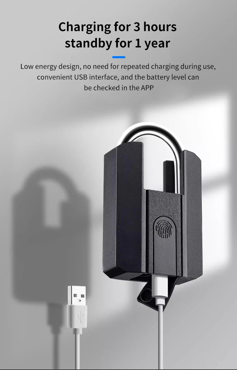 Electronic TTLOCK Fingerprint Padlock Fingerprint Lock App Keyless Biometrics Lock Suit For Suitcases Backpacks Bicycles Lockers