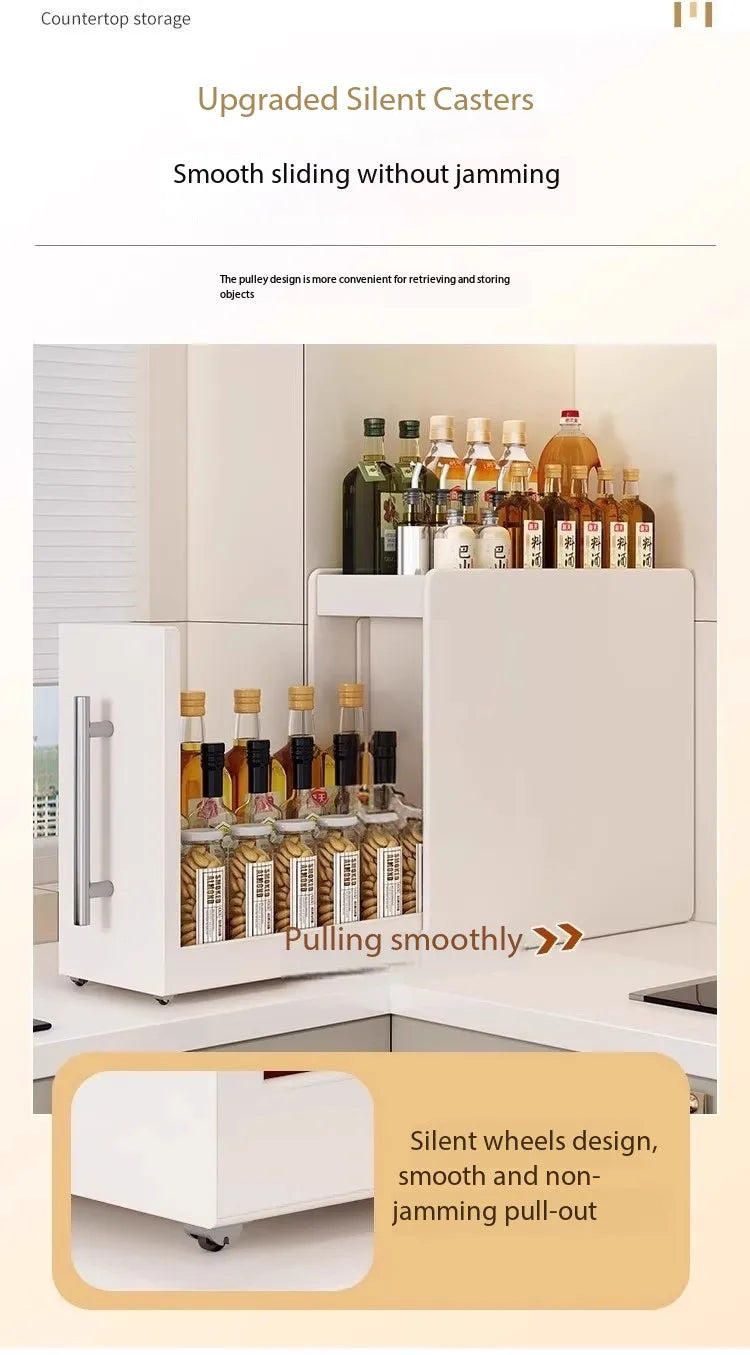 New Pull-out Multifunctional Multi-layer Storage Shelf for Seasoning Products Kitchen Narrow Table Supplies Storage Rack