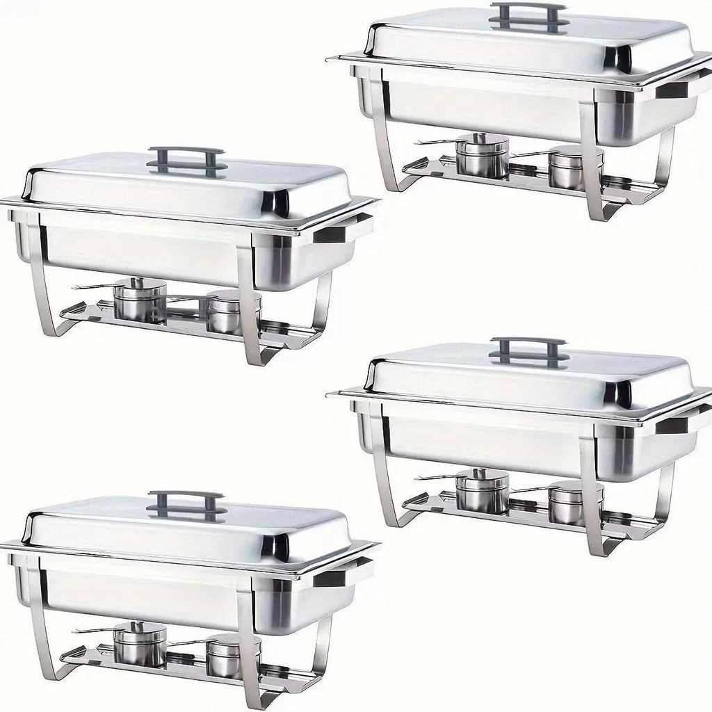 Gold Chafing Dish Gold Plated Stainless Steel Stove Economy Square Folding Flip Hotel Buffet Stove
