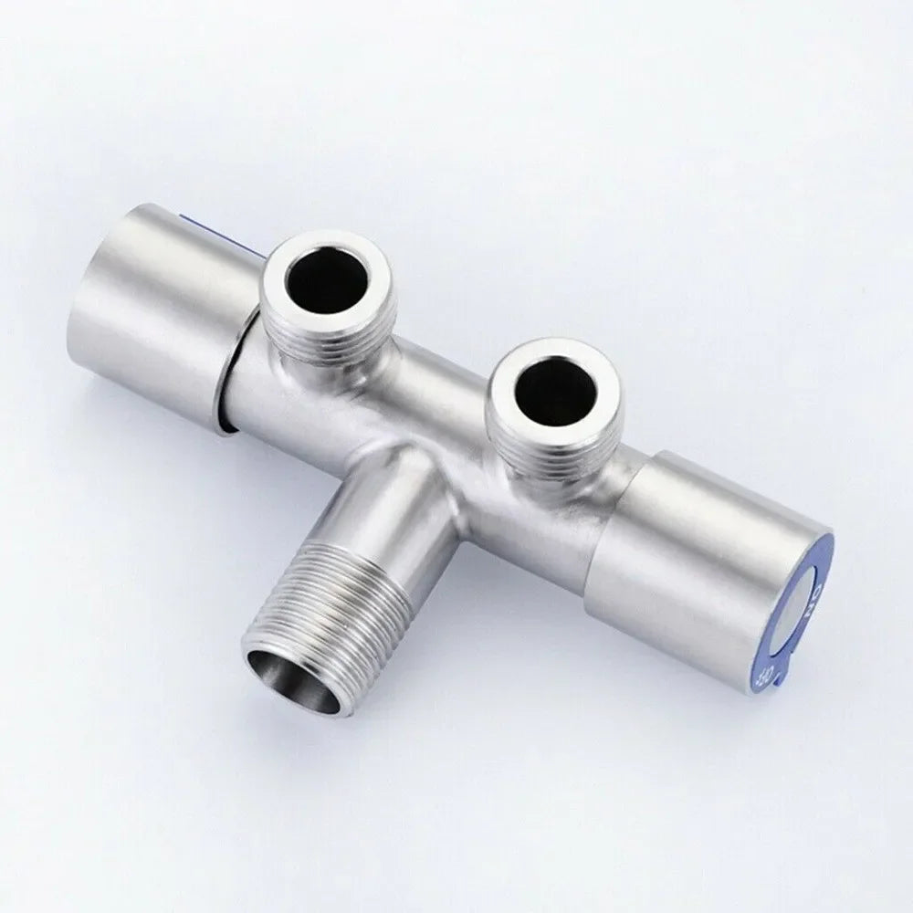Bathroom Faucet Dual Control Double Handle Stainless Steel Cold Water Faucet Bathroom Washing Machine Faucet Triangle Valve