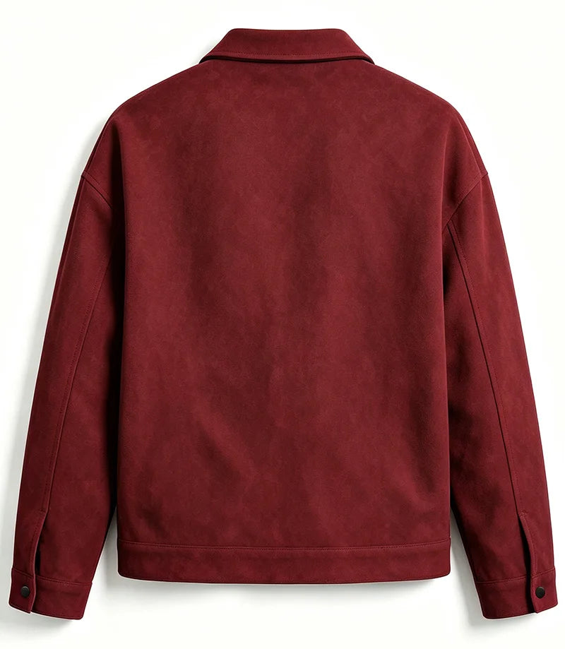 Men Loose Short Shacket Soft Brushed Fabric Autumn Winter Business Daily Casual Fake Decor Chest Flap Lapel Fashion Outer Jacket