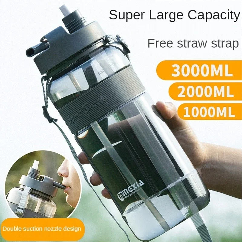 0.7/1/ 2/3L Large Capacity Sports Water Bottle Portable Debris Water Cup With Straw Outdoor Camping Picnic Climbing Water Bottle