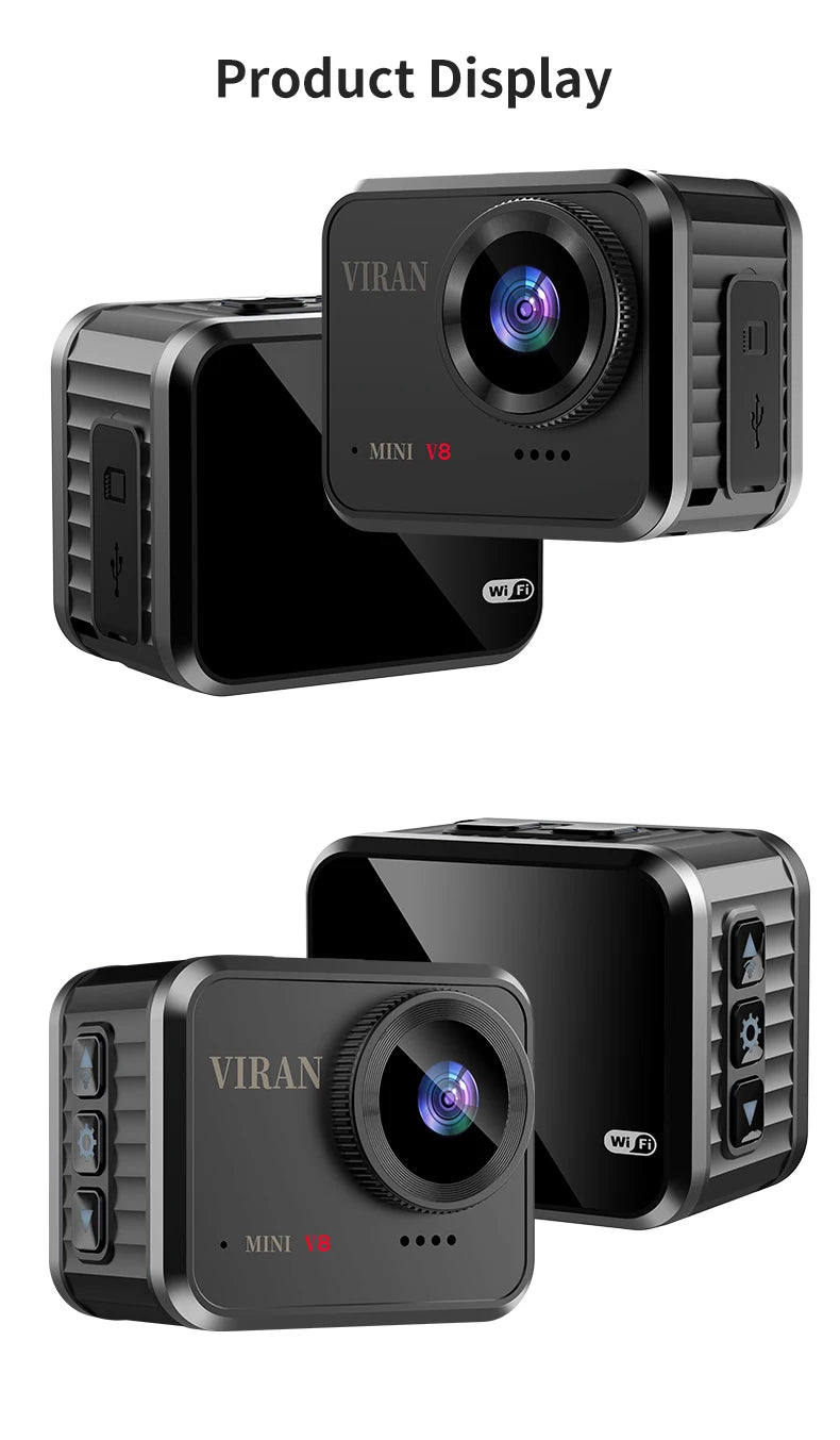 Mini HD Action Camera with 1.54 Inch Screen Long Battery Life Portable for Cycling Outdoor Recording Includes 128GB Memory Card
