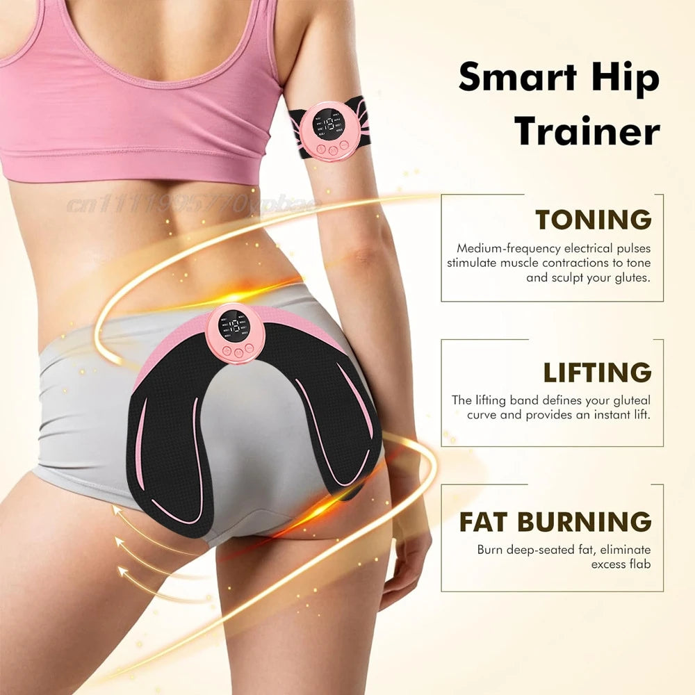 Smart EMS Gel-Free Abdominal Slimming Belt Muscle Stimulator Waist Trainer Hip Lift Fitness Workout Home Gym Equipment
