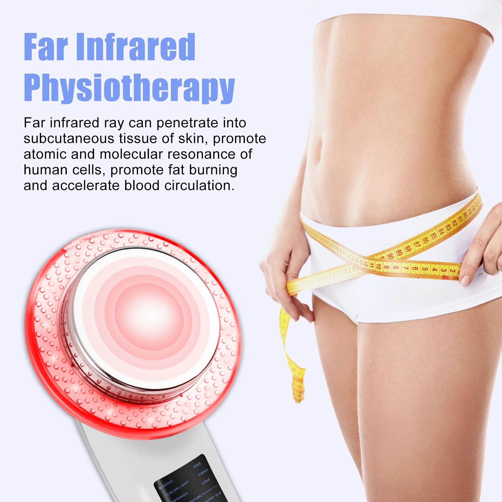 6 IN 1 Body Shape Massager EMS ultrasonic Slimming Gel Cream Infrared 1Mhz Ultrasound Cavitation Fat Burner Bar Weight Loss Tool