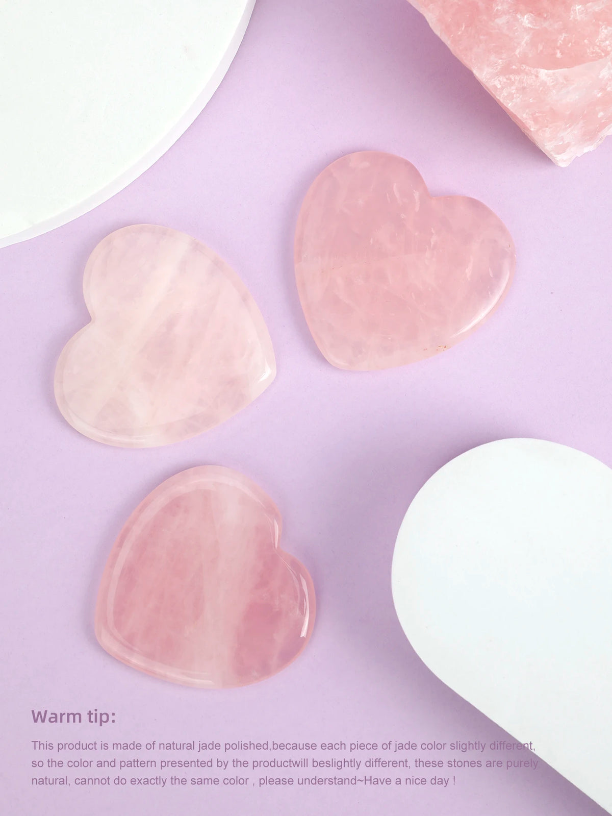 1pc 6cm Rose Quartz Guasha Board Heart Pink Crystals Stone Gifts Natural Quartz Love Crystal Home Decor Good Gift Skin Care Tool