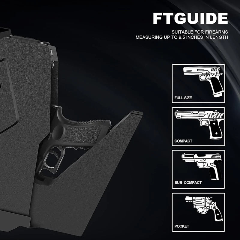 Biometric Handgun Gun Safe Open Fingerprint Hidden Safe for Pistols -with Fingerprint, Backlit Keypad, KEY Access