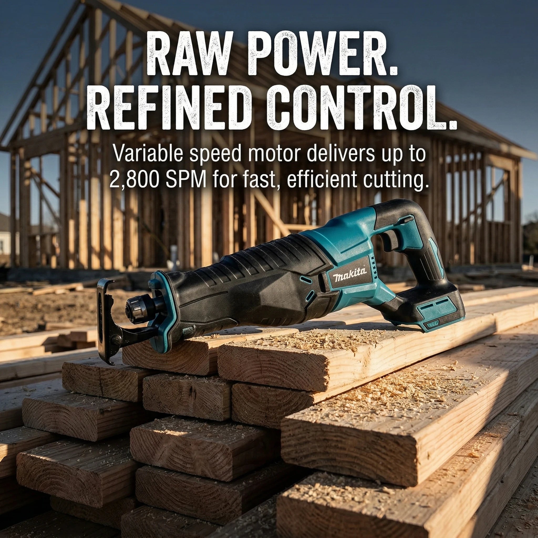 Makita  Cordless Reciprocating Saw, Easy-to-Use Brushless Power Tool, Portable with 4 Blades for Home & Workshop, Bare