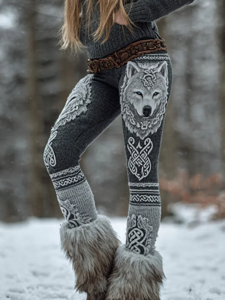 2026 Women's Leggings Green Forest Graphics Outdoor Trousers Polyester Spandex Stretch Elastic Waist Control Streetwear
