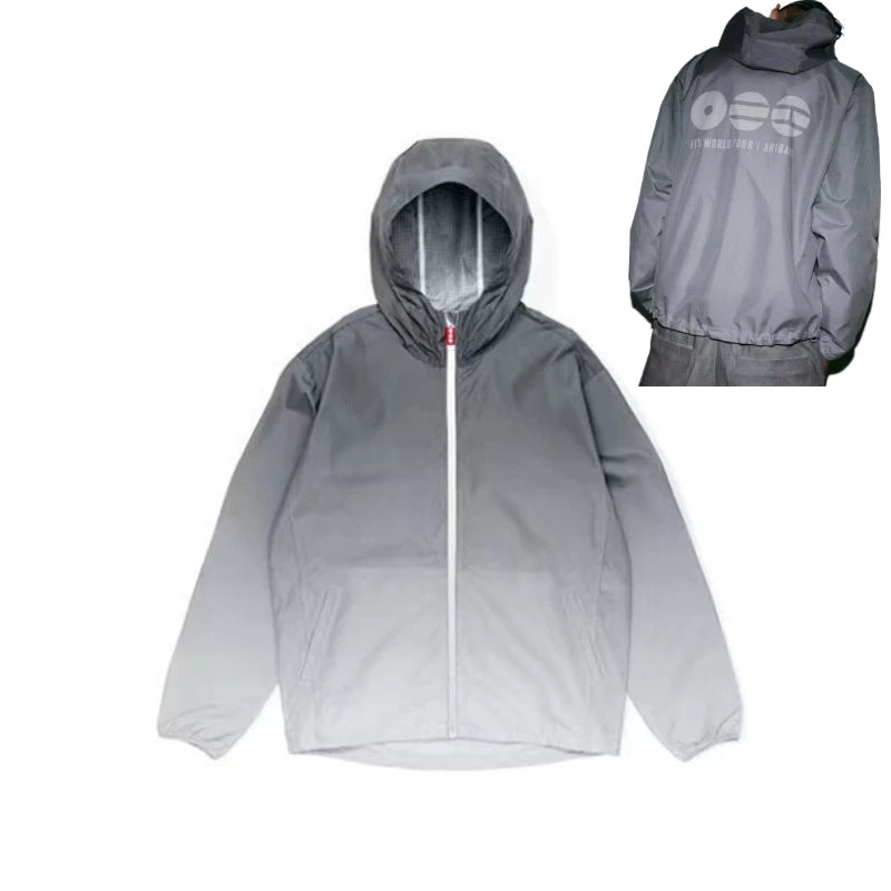 2026 Concert ARIRANG Style Europe Limited Zip-Up Hoodie GREEN WIND JACKET hooded cardigan zipper jacket ARMY unisex