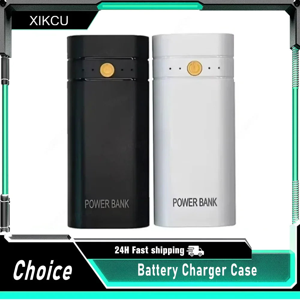 DIY Power Bank Box For Phone Electronic Charging Not Including Batteries 6000mAh 5V 2A 2X 18650 USB Type-C Battery Charger Case