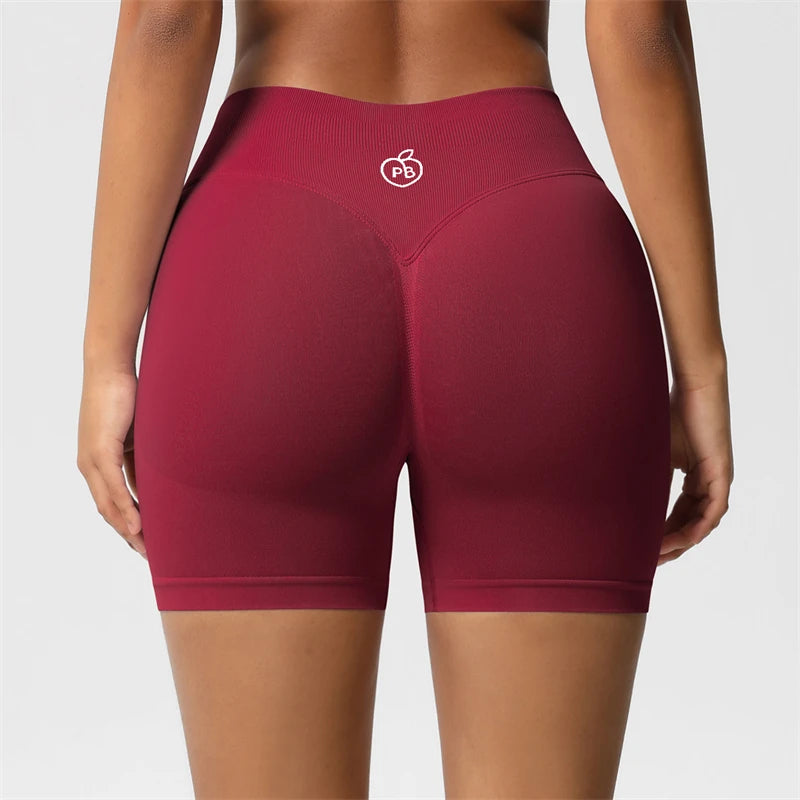 Women Bum Three Waist Sections Sports Shaping Shorts Seamless Sports Shorts For Women Cycling Jogging Fitness High Waist Push Up