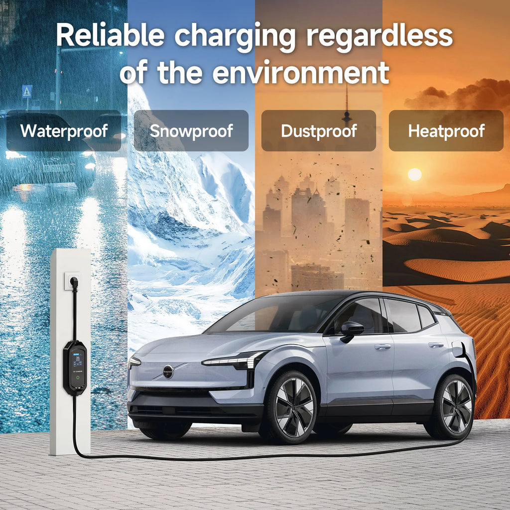 AFYEEV 3600W Portable Type1 SAE J1772 EV Charger GBT Electric Car Charger EVSE Charging Cable EU Plug WiFi Bluetooth APP Control