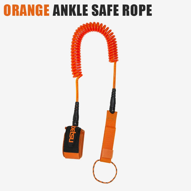KOETSU Colorful Surfboard Accessories Foot Rope Safety Leash 7mm Adjustable TPU Material Rope for Stand Up Paddle Board