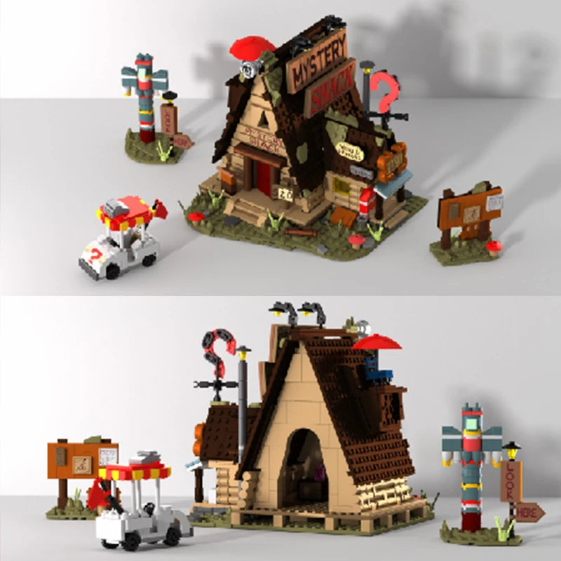1125PCS MOC Mystery Shack Building Blocks Model Toys Assembly Street View Bricks Desktop Display Ornament Gifts For Christmas Halloween