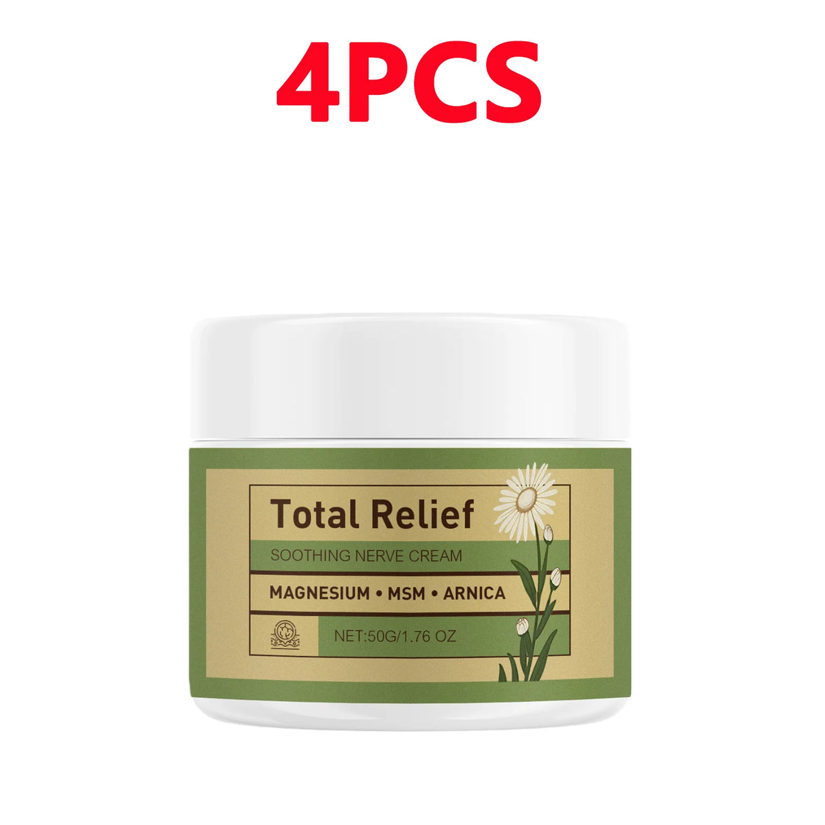 50G Nerve Cream Magnesium MSM&Arnica Formula for Muscle Tension Fatigue Deep Hydrating Body Cream for All Skin Type Non-Greasy