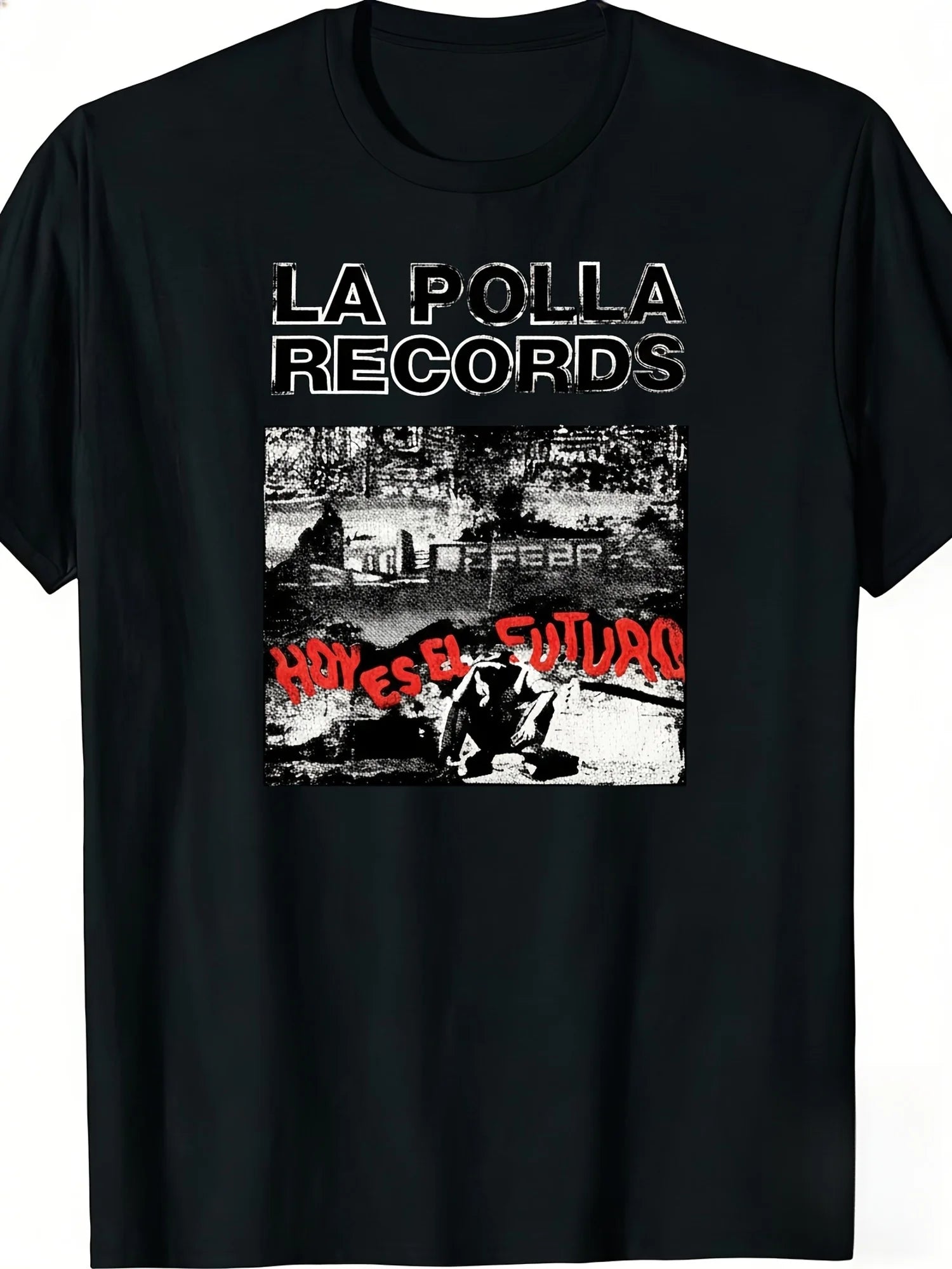 90s Retro Spanish Punk Band La Polla Re Records | Casual Round Neck T-shirt for Spring and Summer, Fun and Personalized Shirt