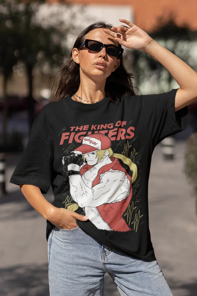 King Of Fighters T-Shirt Terry Bogard Fatal Fury kf3 Anime Gift Shirt All Size
