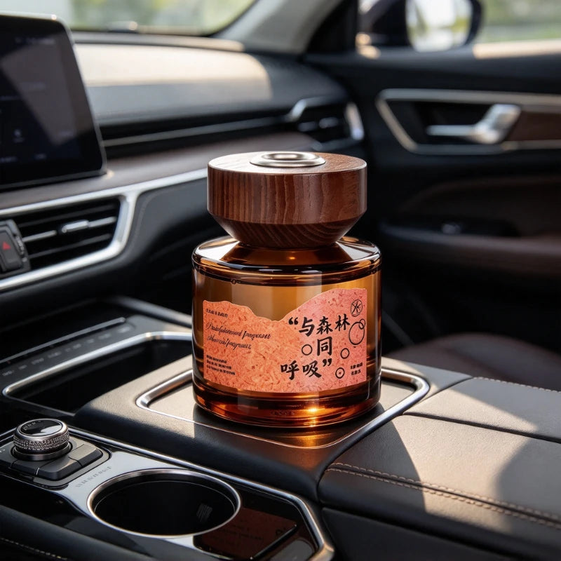1pc High Grade Wood Car Mounted Perfume Accessories Vintage Highend Fragrance Lasting Fragrance
