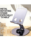 Foldable Universal Metal Phone Desk Stand Rotatable for Live Broadcasts And Lazy Height Adjustment Tablet Support
